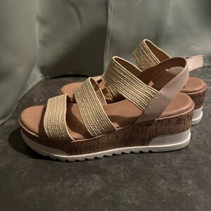 Universal Thread Tan and Brown Wedge Sandals